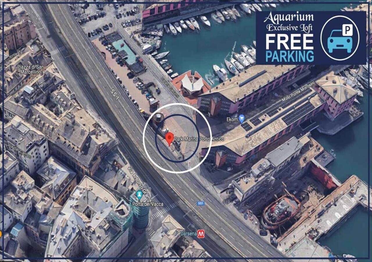 Ferienwohnung Aquarium Exclusive Loft - Private Parking Genua Exterior foto
